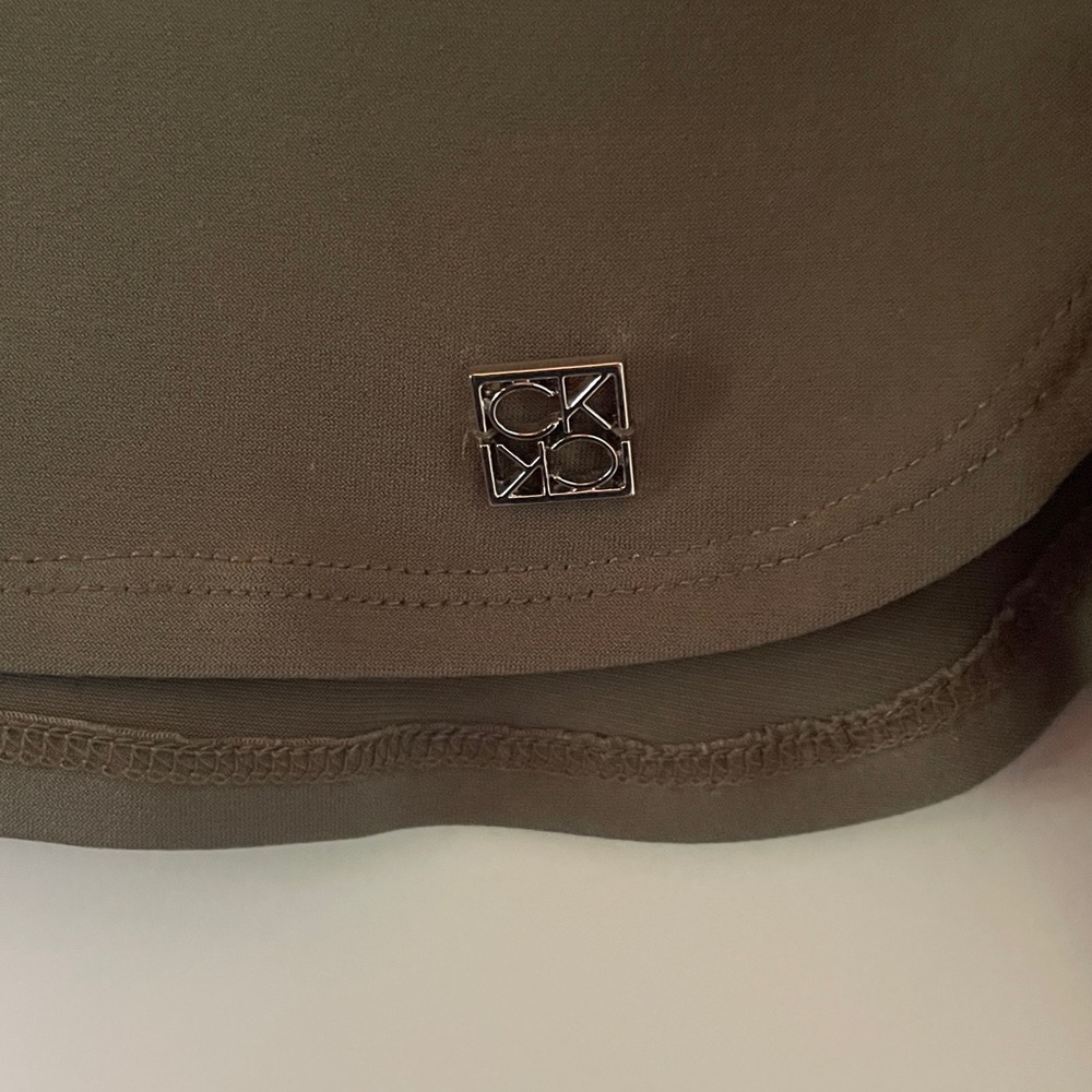 Calvin Klein olive sheer sleeve blouse - Picture 5 of 5